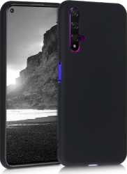Husa slim compatibila cu Huawei Nova 5T ultra slim silicon Negru cu interior de catifea protectie camera PlanetPhone 