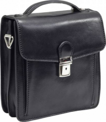 Borseta barbati din piele naturala vachetta neagra FB116 