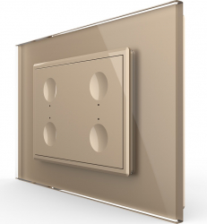 Intrerupator cvadruplu Livolo cu touch rama din sticla standard Italian Auriu 
