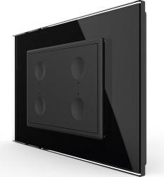 Intrerupator cvadruplu Livolo cu touch rama din sticla standard Italian Negru 