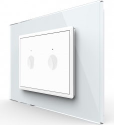 Intrerupator dublu Livolo touch rama din sticla standard Italian Alb 