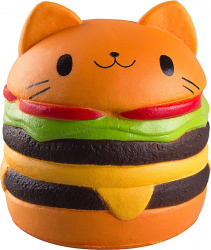 Jucarie Antistres Forma de Hamburger Zenuk and reg - SQUISHY Senzoriala Revenire Lenta Pisica 