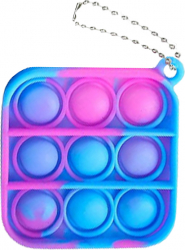 Jucarie Mini Pop It Zenuk and reg - Patrat Breloc Sensory Fidget Toy Antistres 5-7cm Multicolor 