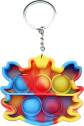 Jucarie Mini Pop It Zenuk and reg - Rac Breloc Sensory Fidget Toy Antistres 5-7cm Multicolor 