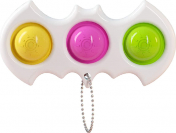 Jucarie POP IT Dimple Batman Zenuk and reg - Fidget Toy Senzoriala Antistres Breloc Alb 