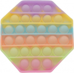 Jucarie Pop It Zenuk and reg - Octogon Fluorescent Sensory Fidget Toy Antistres 12.5cm Multicolor 