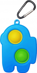 Jucarie Pop It Zenuk and reg - Sensory Fidget Toy Antistres Forma Among Us 2 Bule Breloc Albastru 