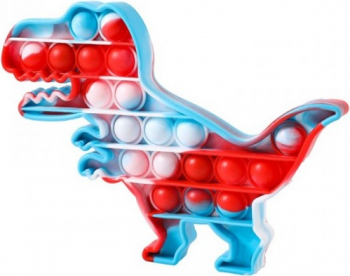 Jucarie Pop It Zenuk and reg - Sensory Fidget Toy Antistres Forma Dinozaur Rosu/Albastru 