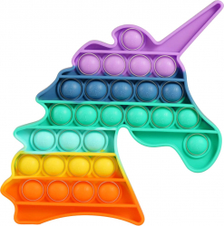 Jucarie Pop It Zenuk and reg - Sensory Fidget Toy Antistres Forma Unicorn Multicolor 