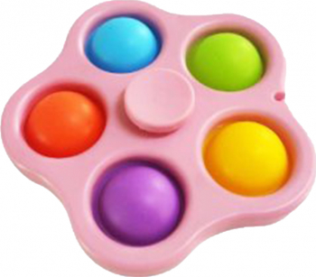 Jucarie Senzoriala Antistres Zenuk and reg - Fidget Dimple Spinner Cadru de Plastic 5 Bule Antistres Roz 