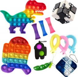 Set 12 Jucarii Zenuk and reg - Fidget Toys Antistres Senzoriale Multicolor 