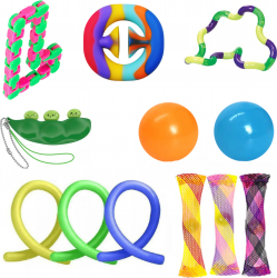 Set 12 Jucarii Zenuk and reg - Fidget Toys Monkey Noodles Marble Mesh Multicolor 
