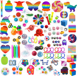 Set 120 Jucarii Zenuk and reg - Sensory Fidget Toys Monkey Noodles Squishy Mushy Marble Slime Pachet Complet Multicolor