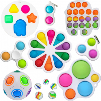 Set 13 Jucarii Dimple Zenuk and reg - Sensory Toys Calmeaza Stresului Multicolor 