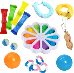 Set 13 Jucarii Zenuk and reg - Simple Diimple Breloc Antistres Squishy Ball Bile Pop It Fidget Toys Breloc Antistres Multicolor 