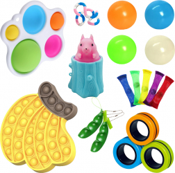 Set 16 Jucarii Zenuk and reg - Pop It Squishy Ball Simple Dimple Marble Mesh Fidget Toys Multicolor 