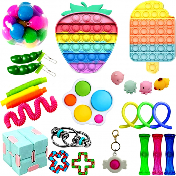 Set 25 Jucarii Zenuk and reg - Pop It Squishy Simple Dimple Fidget Toys Multicolor 