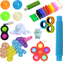 Set 26 Jucarii Zenuk and reg - Pop It Simple Dimple Squishy Mushy Mingi Fidget Toys Multicolor 