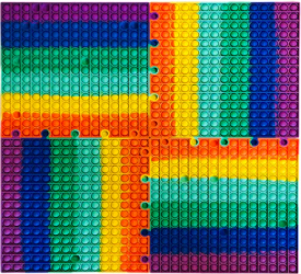 Set 4 Jucarii POP IT Puzzle XXL Zenuk and reg - Senzoriala Antistres Silicon Multicolor 