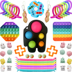 Set 46 Jucarii Zenuk and reg - Pop It Squishy Mushy Simple Dimple Among Us Noodles Senzoriale Multicolor 