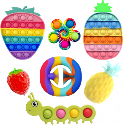 Set 7 Jucarii Zenuk and reg - Pop It Simple Dimple Fidget Toys Senzoriale Multicolor 