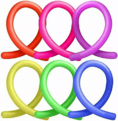 Set 9 Monkey Noodles Zenuk and reg - Sensory Fidget Anti-Stres Anti-Anxietate Albastru/Multicolor 