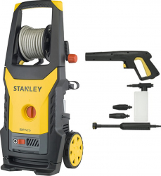 Aparat de spalat cu presiune Stanley 2.2 kW 150 bar 440 L/H accesorii incluse lance pistol bidon detergent furtun 8 m 