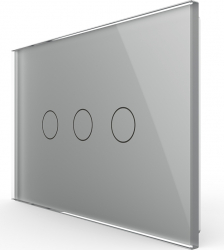 Intrerupator triplu Livolo cu touch din sticla standard italian Argintiu 