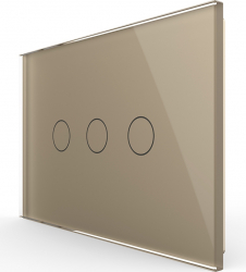 Intrerupator triplu Livolo cu touch din sticla standard italian Auriu 