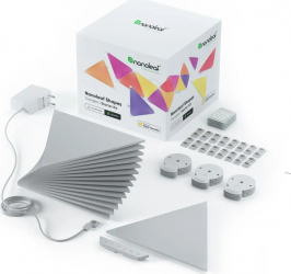 Kit 15 Panouri luminoase Nanoleaf Shapes Triangles Iluminare LED RGBW Cablu 2.5 m 