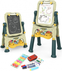 Tabla magnetica 2 fete pentru copii 40x50 cm inaltime reglabila spatiu depozitare 