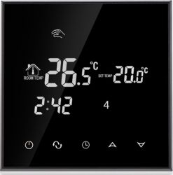 Termostat Wi-Fi BeOK TGT70WIFI-EP pentru incalzirea electrica in pardoseala Negru 