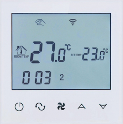 Termostat cu fir pentru aer conditionat BeOk TDS21WIFI-AC2 compatibil cu sisteme HVAC Alb 