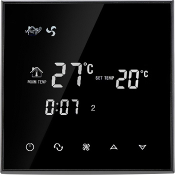 Termostat cu fir pentru aer conditionat BeOk TGT70-AC2 compatibil cu sisteme HVAC Negru 