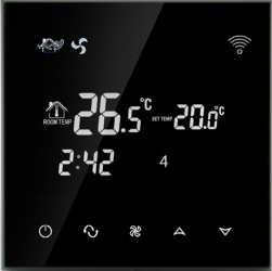 Termostat cu fir pentru aer conditionat BeOk TGT70WIFI-AC2 Control de pe telefonul mobil Negru