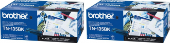 Pachet Cartus toner Brother Original 2x TN135BK Negru 10000 pagini 