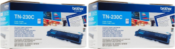 Pachet Cartus toner Brother Original 2x TN230C Cyan 2800 pagini 