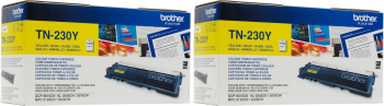 Pachet Cartus toner Brother Original 2x TN230Y Galben 2800 pagini 