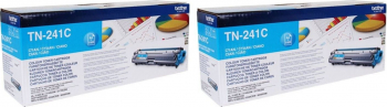 Pachet Cartus toner Brother Original 2x TN241C Cyan 2800 pagini 