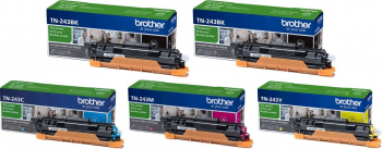 Pachet Cartus toner Brother Original 2x TN243BK Negru 1x TN243C Cyan TN243M Magenta TN243Y Galben 5000 pagini 