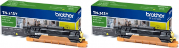 Pachet Cartus toner Brother Original 2x TN243Y Galben 2000 pagini 