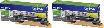 Pachet Cartus toner Brother Original 2x TN247Y Galben 4600 pagini 