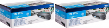 Pachet Cartus toner Brother Original 2x TN329C Cyan 12000 pagini 