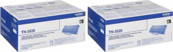 Pachet Cartus toner Brother Original 2x TN3520 Negru 40000 pagini 
