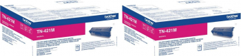 Pachet Cartus toner Brother Original 2x TN421M Magenta 3600 pagini 