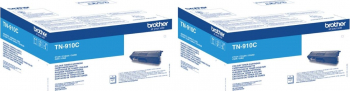 Pachet Cartus toner Brother Original 2x TN910C Cyan 18000 pagini 