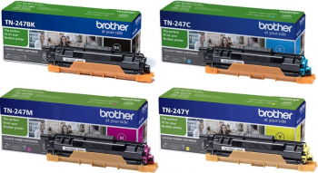 Pachet Cartus toner Brother Original TN247BK Negru TN247C Cyan TN247M Magenta TN247Y Galben 9900 pagini 