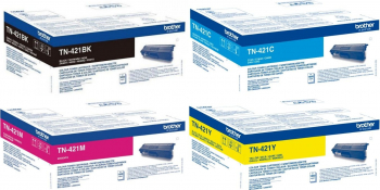Pachet Cartus toner Brother Original TN421BK Negru TN421C Cyan TN421M Magenta TN421Y Galben 8400 pagini 