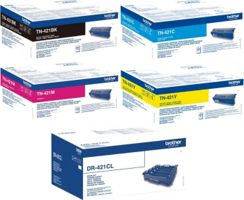 Pachet Cartus toner Brother Original TN421BK Negru TN421C Cyan TN421M Magenta TN421Y Galben DR421CL Negru/Color 58400 pagini 