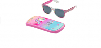 Set ochelari de soare si etui Unicorn pentru copii 100 acoperire UV Roz SHO2816 
